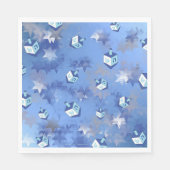 Happy Hanukkah Falling Stars und Dreidels Napkins Serviette (Vorderseite)