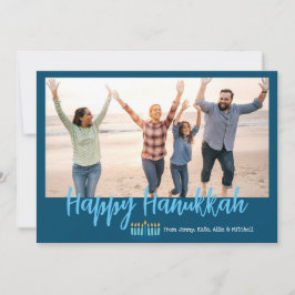 Happy Hanukkah Familie Foto Weihnachten