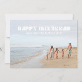 Happy Hanukkah Family Foto Star von David Pattern Feiertagskarte