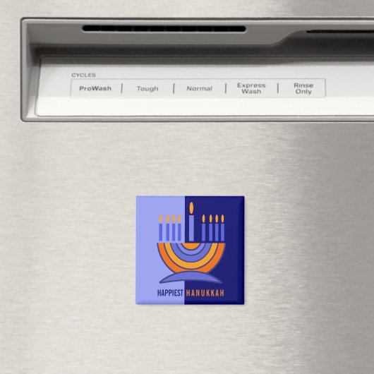 Happy Hanukkah. Farbenfrohe Menorah-Geschenke Magnet (In Situ (Geschirrspüler))
