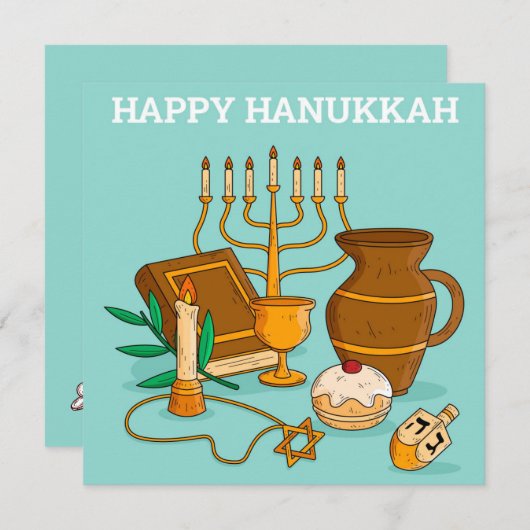 Happy Hanukkah Feiertagskarte (Vorne/Hinten)