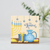 Happy Hanukkah Feiertagskarte (Stehend Vorderseite)