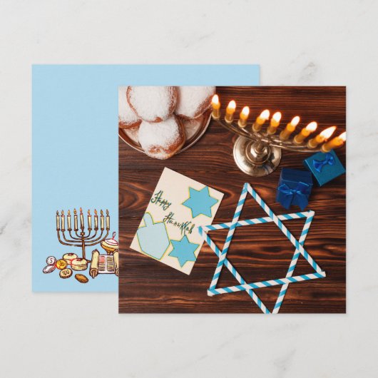Happy Hanukkah Feiertagskarte (Vorne/Hinten)