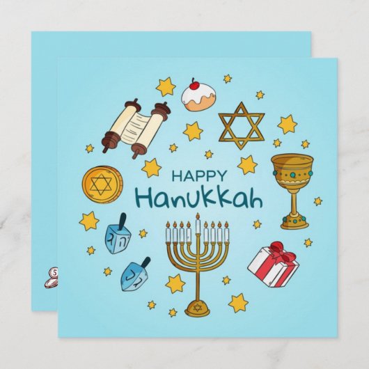Happy Hanukkah Feiertagskarte (Vorne/Hinten)