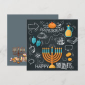 Happy Hanukkah Feiertagskarte (Vorne/Hinten)