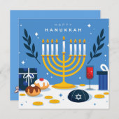 Happy Hanukkah Feiertagskarte (Vorne/Hinten)