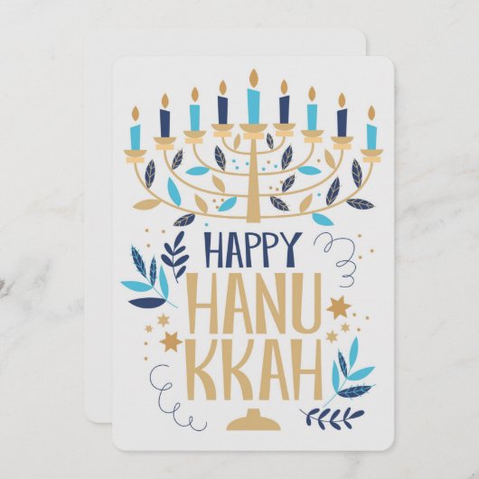 Happy Hanukkah Feiertagskarte (Vorne/Hinten)