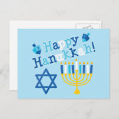 Happy Hanukkah Feiertagspostkarte (Vorne/Hinten)
