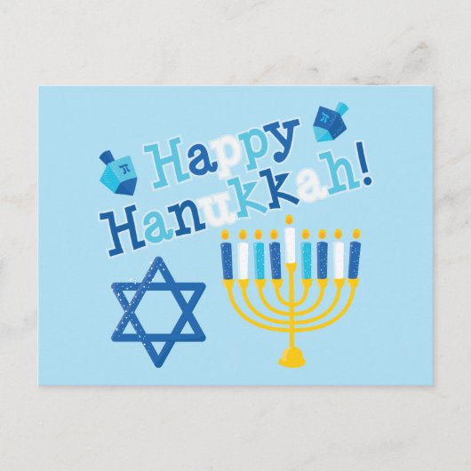 Happy Hanukkah Feiertagspostkarte (Vorderseite)