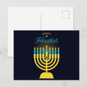 Happy Hanukkah Feiertagspostkarte (Vorne/Hinten)