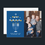 "Happy Hanukkah" Ferienkarte Feiertagspostkarte<br><div class="desc">Feierliche personalisierte Foto Happy Hanukkah-Karten.</div>