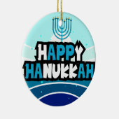 Happy Hanukkah - Festival der Lichter Keramik Ornament (Rechts)