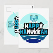 Happy Hanukkah - Festival der Lichter Postkarte (Vorne/Hinten)