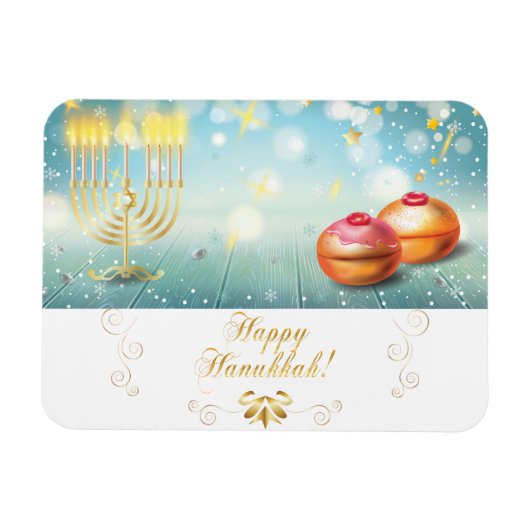 Happy Hanukkah Festival festliche Dekoration Magnet (Horizontal)