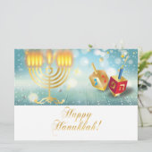 Happy Hanukkah Festival Gold Menorah Lights (Stehend Vorderseite)