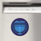 Happy Hanukkah Festival Menorah Logo Magnet (In Situ (Geschirrspüler))