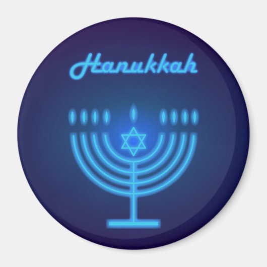 Happy Hanukkah Festival Menorah Logo Magnet (Vorne)