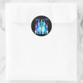 Happy Hanukkah Festival of Light Star von David Runder Aufkleber (Tasche)