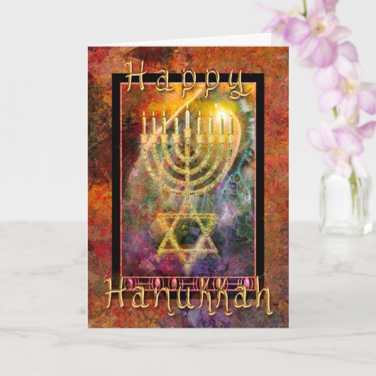 HAPPY HANUKKAH Festival of Lights Card Karte (Orchidee)