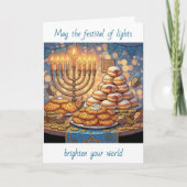 Happy Hanukkah | Festival of Lights Karte (Vorderseite)