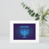 Happy Hanukkah Festival of Lights, Menorah Logo Postkarte (Stehend Vorderseite)