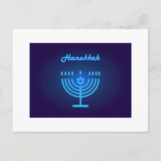 Happy Hanukkah Festival of Lights, Menorah Logo Postkarte (Vorderseite)