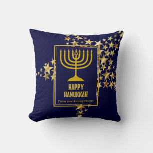 HAPPY HANUKKAH Festivals Stars Personalisiert BLAU Kissen