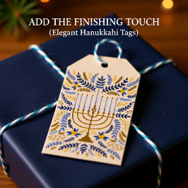 Happy Hanukkah Festive Menorah Geschenk Tags Geschenkanhänger