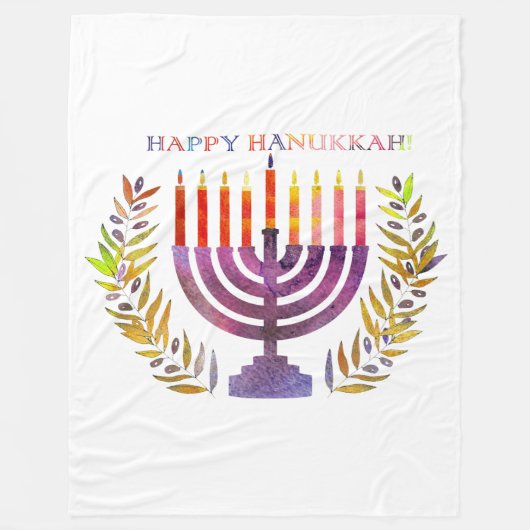 Happy Hanukkah Fleece Blanket (Vorderseite)