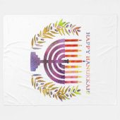 Happy Hanukkah Fleece Blanket (Vorderseite (Horizontal))