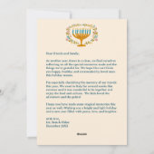 HAPPY HANUKKAH Floral Wreath Menorah Custom Fotos Feiertagskarte (Rückseite)