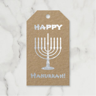 Happy Hanukkah Foil Gift Tags Geschenkanhänger