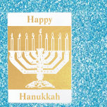 Happy Hanukkah Folienkarte<br><div class="desc">.Feiern Sie acht Tage und acht Nächte des Festivals der Lichter mit Hanukkah-Karten und Geschenken. Das Lichterfest ist hier. Lächle die Menorah,  spiele mit dem dreiel und feiere auf Latkes und Sufganiyots. Feiern Sie den Geist von Hanukkah mit Freunden,  Familie und Lieben,  indem Sie ihnen Happy Hanukkah wünschen.</div>