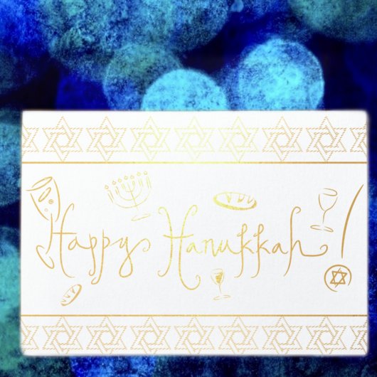Happy Hanukkah Folienkarte