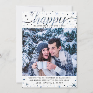 Happy Hanukkah Foto Color Matching Text Effect Feiertagskarte