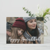 Happy Hanukkah Foto Feiertagskarte (Stehend Vorderseite)