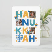 Happy HANUKKAH Foto Grußkarte (Stehend Vorderseite)