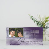 HAPPY HANUKKAH Foto Grußkartenvorlage Feiertagskarte (Stehend Vorderseite)