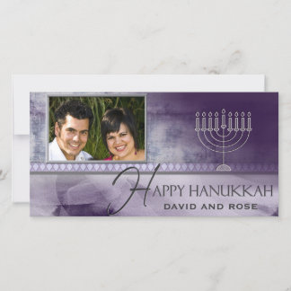 HAPPY HANUKKAH Foto Grußkartenvorlage Feiertagskarte