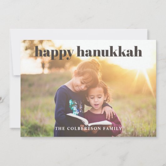 Happy Hanukkah Foto Holiday Card (Vorderseite)