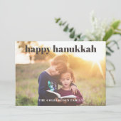 Happy Hanukkah Foto Holiday Card (Stehend Vorderseite)