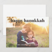Happy Hanukkah Foto Holiday Card (Vorne/Hinten)