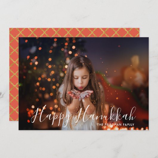 Happy Hanukkah Foto Personalisiert Name (Vorne/Hinten)