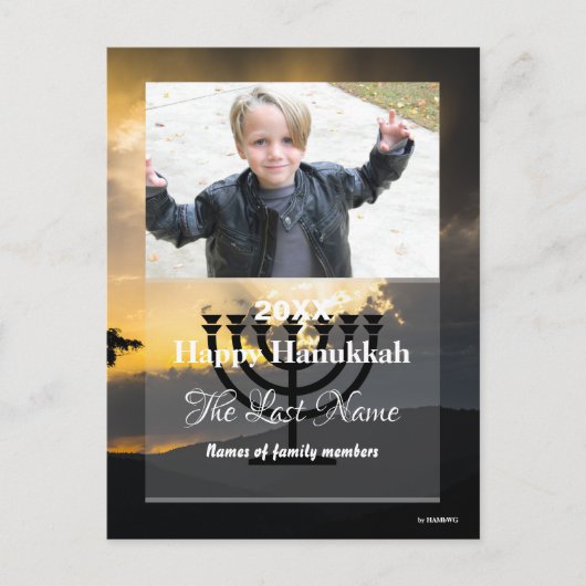 Happy Hanukkah Foto Postkarte Streifen - HAMbWG (Vorderseite)