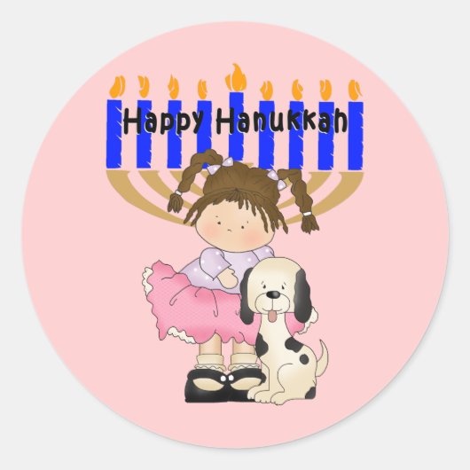 Happy Hanukkah Friends Runder Aufkleber (Vorderseite)