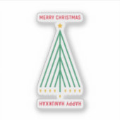 Happy Hanukkah, Frohe Weihnachten Aufkleber (Vorderseite)