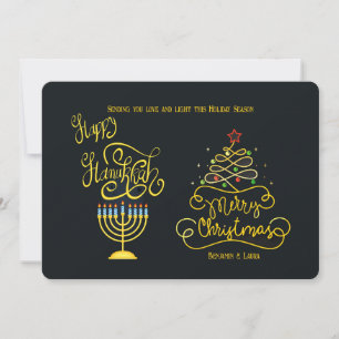 Happy Hanukkah Frohe Weihnachtskarte Feiertagskarte