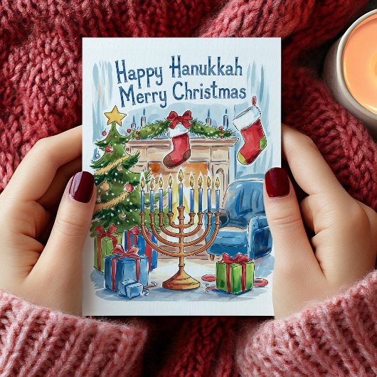 Happy Hanukkah Frohe Weihnachtskarte Feiertagskarte