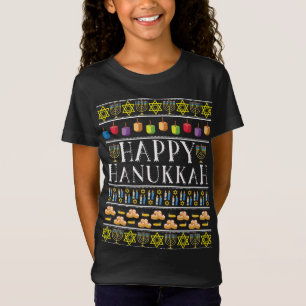 Happy Hanukkah Fun Festivals Jüdische Familie Ugly T-Shirt