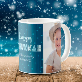 Happy Hanukkah Fun Typografie Star von David Name Kaffeetasse